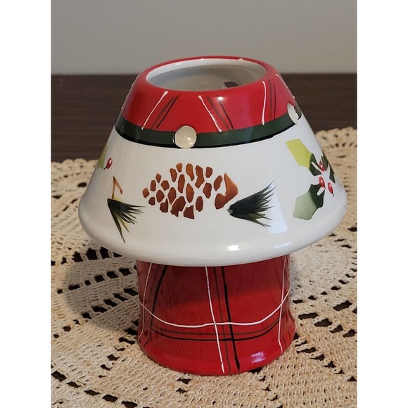 Garden Ridge Candle Light Shade and Candle Holder Holly And Pinecones - Picture 2 of 6